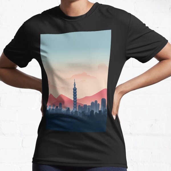 Item preview, Taipei minimalist skyline designed and sold by CreatifStudios.