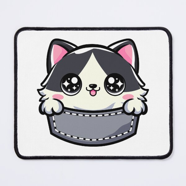 Item preview, cute cartoon Fat Cat Hiding in Pocket designed and sold by Design_for_merch.