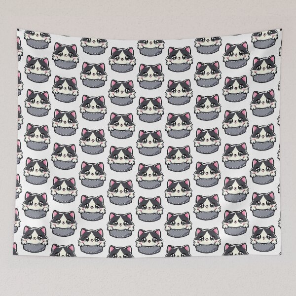 Item preview, cute cartoon Fat Cat Hiding in Pocket designed and sold by Design_for_merch.