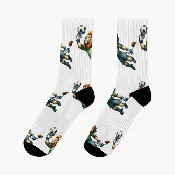 Item preview, Goalkeeper's Roar: Whimsical Lion Saving Goals in Watercolor designed and sold by KNAA.