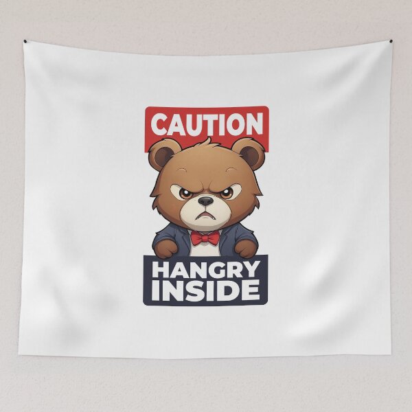 Item preview, Caution: Hangry Inside - Cute hungry angry bear designed and sold by Visual Stimulus.