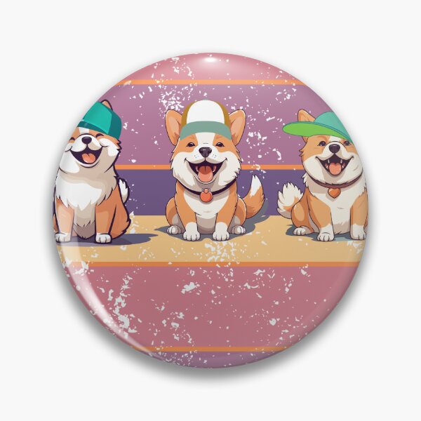 Item preview, Corgi puppy in a cap sat in a row designed and sold by BritishDelights.