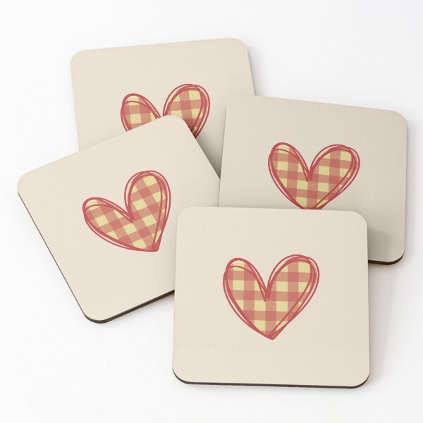 Item preview, Red and yellow plaid heart doodle designed and sold by wonderxwander.