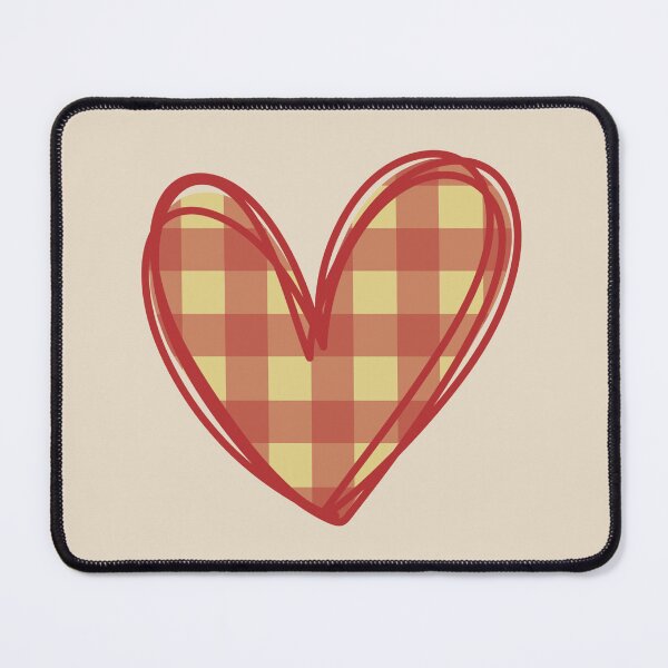 Item preview, Red and yellow plaid heart doodle designed and sold by wonderxwander.