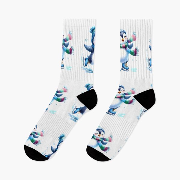 Item preview, Ice Glide Waddle: Whimsical Penguin Ice Skating in Watercolor designed and sold by KNAA.