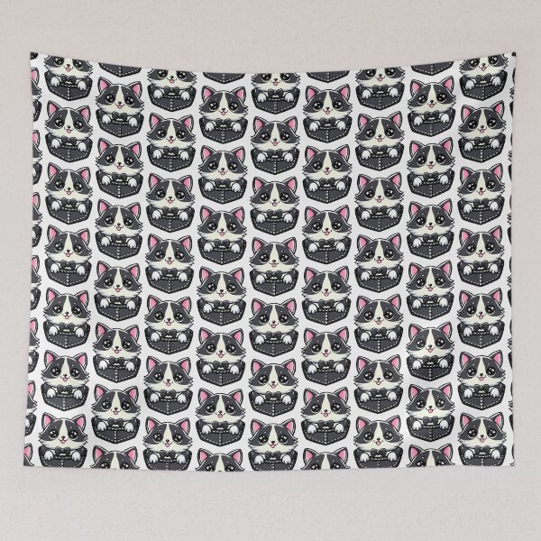 Item preview, cute cartoon Fat Cat in Pocket, obese cat Hiding in Your Pocket designed and sold by Design_for_merch.