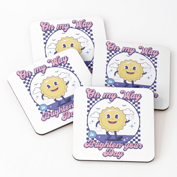 Item preview, Retro Sun On My Way To Brighten Your Day Inspirational Quote designed and sold by JUSTBEELEGANT.