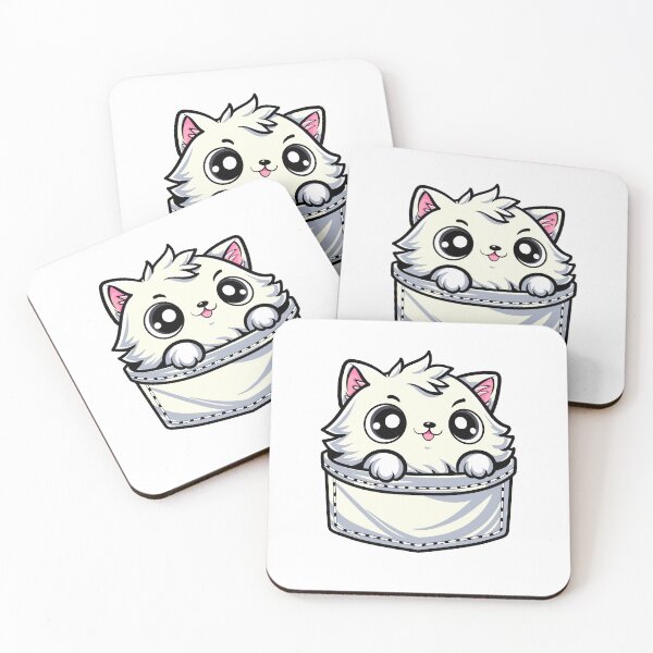Item preview, cute cartoon fat cat peeking out from a pocket designed and sold by Design_for_merch.