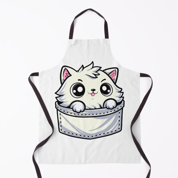 Item preview, cute cartoon fat cat peeking out from a pocket designed and sold by Design_for_merch.