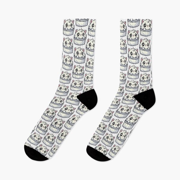 Item preview, cute cartoon fat cat peeking out from a pocket designed and sold by Design_for_merch.