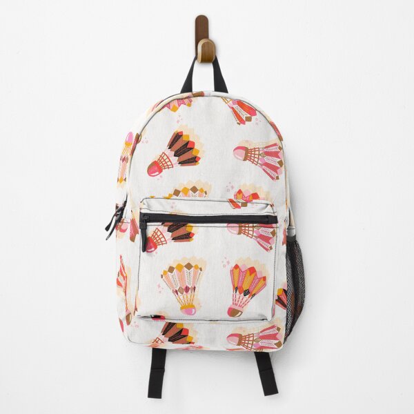 Item preview, Badminton Birdies – Tangerine & Pink on White designed and sold by Cat Coquillette.