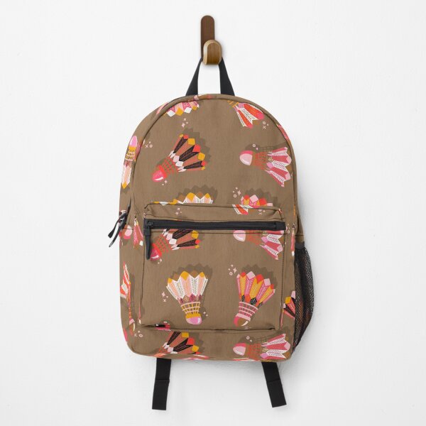 Item preview, Badminton Birdies – Tangerine & Pink on Tan designed and sold by Cat Coquillette.