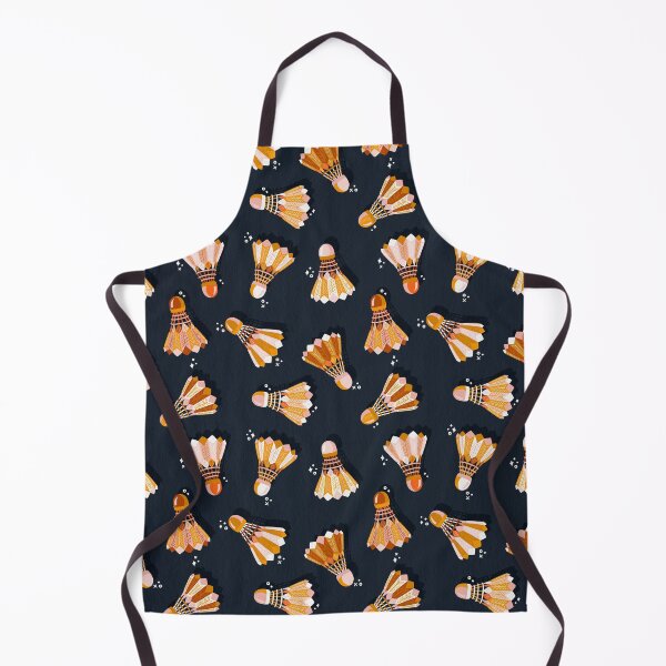 Item preview, Badminton Birdies – Retro Sunshine on Navy designed and sold by Cat Coquillette.