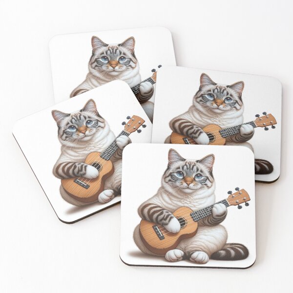 Item preview, Simba the cat playing the Ukulele designed and sold by Simbarte.