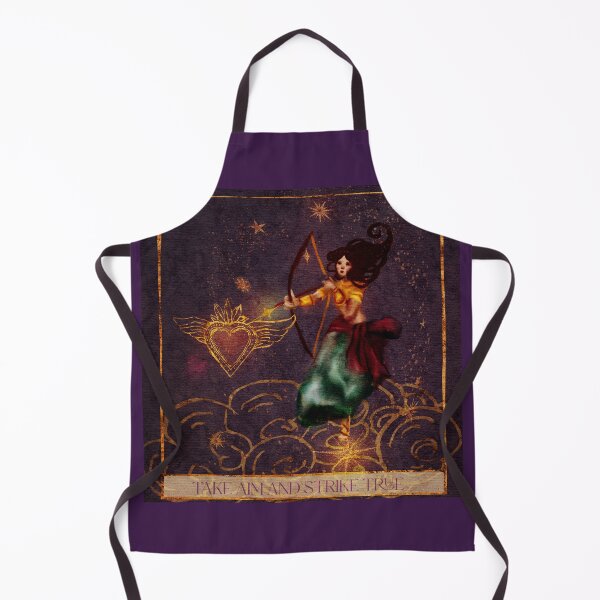 Item preview, Valentines fantasy art young woman archer in jewel tones with gold foil designed and sold by Monica Laipple.