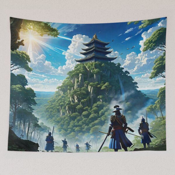 Artikelvorschau, Eine Ansicht von Samurai in einem grünen Wald und blauem Himmel von Anime ART entworfen und verkauft von relaxbito.