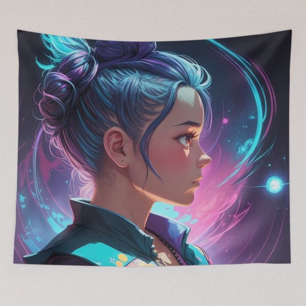 Item preview, Girl With The Blue Hair designed and sold by TondoMeander.