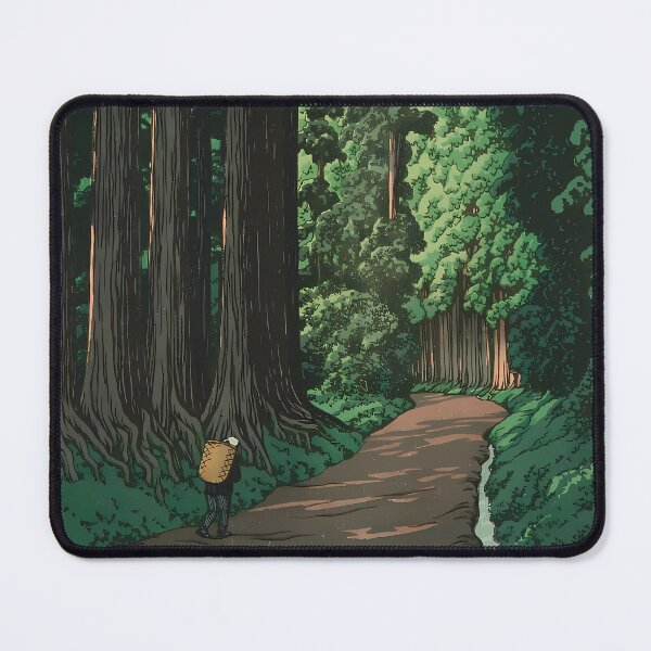 Item preview, The Road to Nikkô, Hasui Kawase, Nikko Kaido A road through a deep forest leading to Nikko designed and sold by EmeraldeaArt.