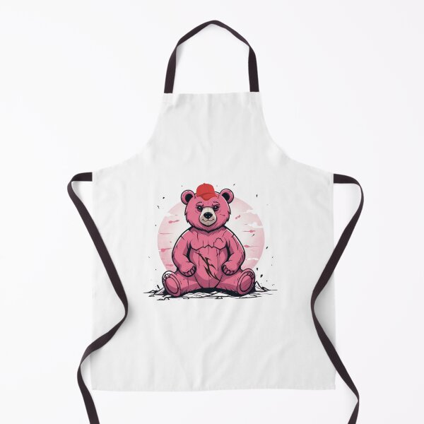 Item preview, urban style pink bear with red cap designed and sold by stickersvnzla.