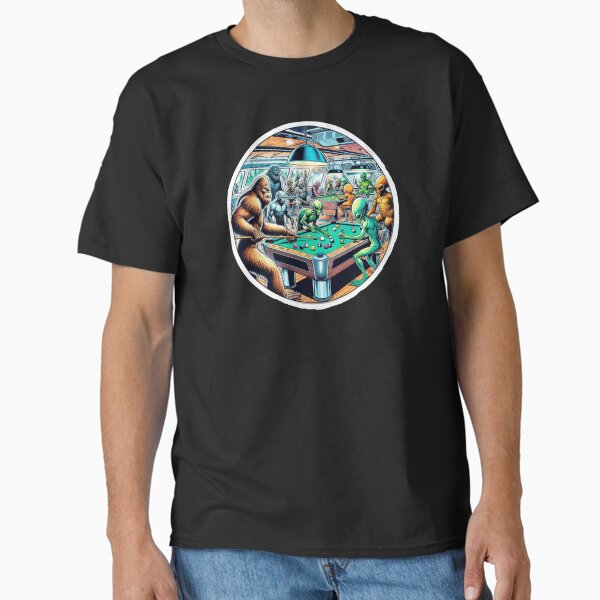 Item preview, Playing Pool | Bigfoot And Aliens | Ufo | Believe designed and sold by ShopCoolStop.