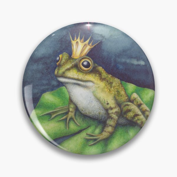 Item preview, Frog Prince on lilypad with bleeding heart flowers designed and sold by Katy Jones.