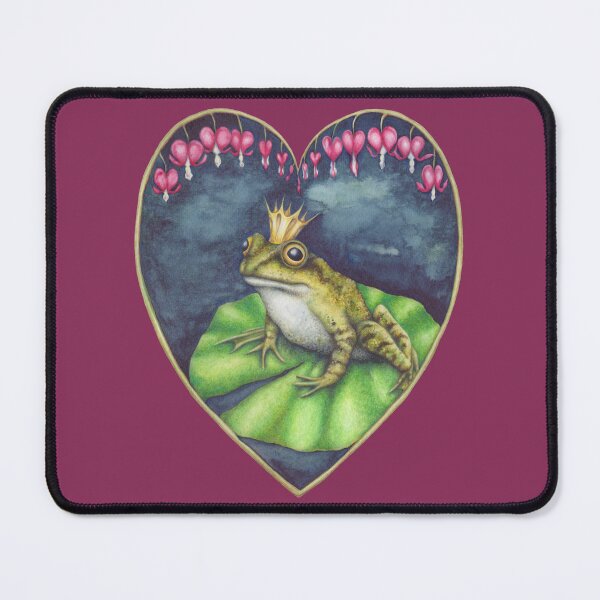 Item preview, Frog Prince on lilypad with bleeding heart flowers designed and sold by Katy Jones.