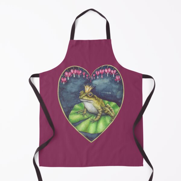 Item preview, Frog Prince on lilypad with bleeding heart flowers designed and sold by Katy Jones.