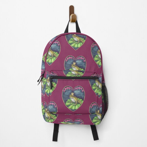 Item preview, Frog Prince on lilypad with bleeding heart flowers designed and sold by Katy Jones.