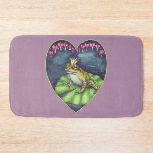 Item preview, Frog Prince on lilypad with bleeding heart flowers designed and sold by Katy Jones.