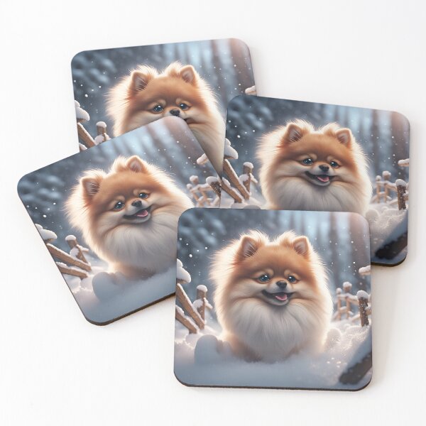Item preview, Cute Mini Pomeranian Playing In The Snow designed and sold by MoriFantasy.