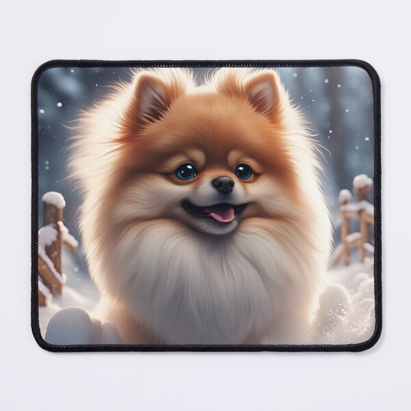 Item preview, Cute Mini Pomeranian Playing In The Snow designed and sold by MoriFantasy.