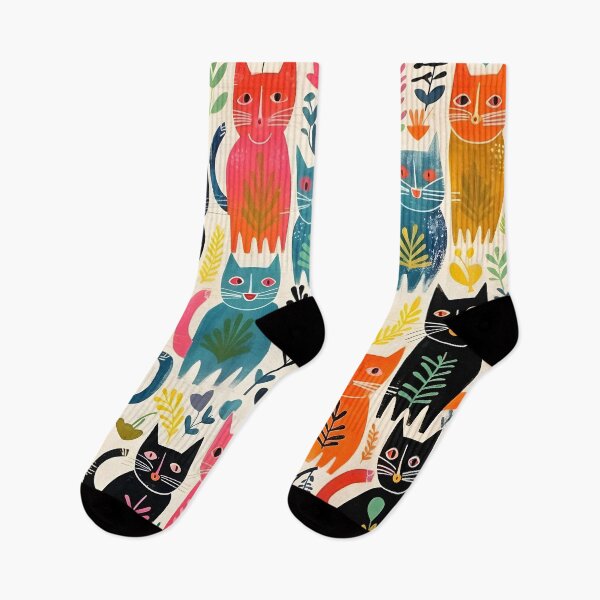 Item preview, Colorful cat collage print designed and sold by dcrc.