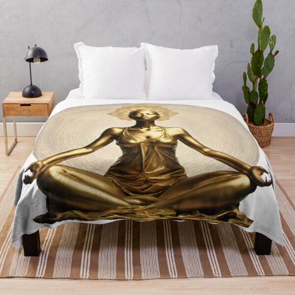Item preview, Golden woman meditating designed and sold by MyCraftForYOU.