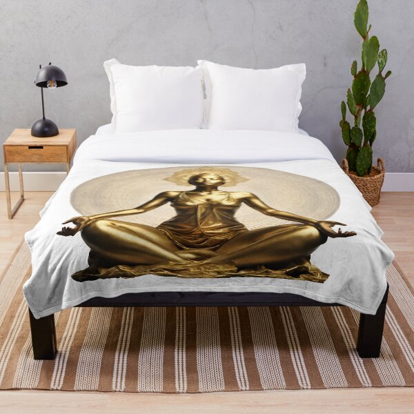 Item preview, Golden woman meditating designed and sold by MyCraftForYOU.