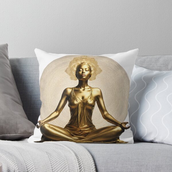 Item preview, Golden woman meditating designed and sold by MyCraftForYOU.