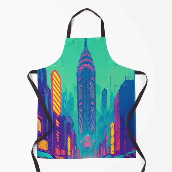 Item preview, Futuristic cityscape at night designed and sold by ArtComixHaven.