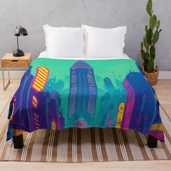 Item preview, Futuristic cityscape at night designed and sold by ArtComixHaven.