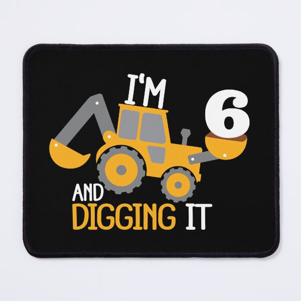 Item preview, Construction Birthday Digging It: 6th Birthday on Black designed and sold by sweetbelle.
