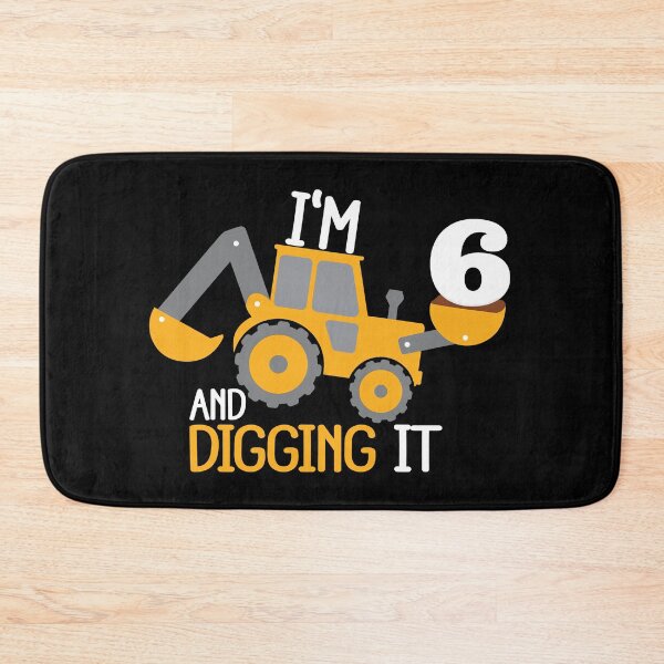 Item preview, Construction Birthday Digging It: 6th Birthday on Black designed and sold by sweetbelle.