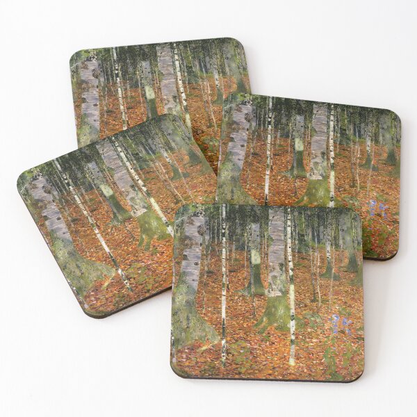 Item preview, Birch Forest painting by Gustav Klimt designed and sold by EmeraldeaArt.