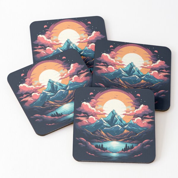 Item preview, Futuristic Mountains Landscape designed and sold by NicolasGlowArt.