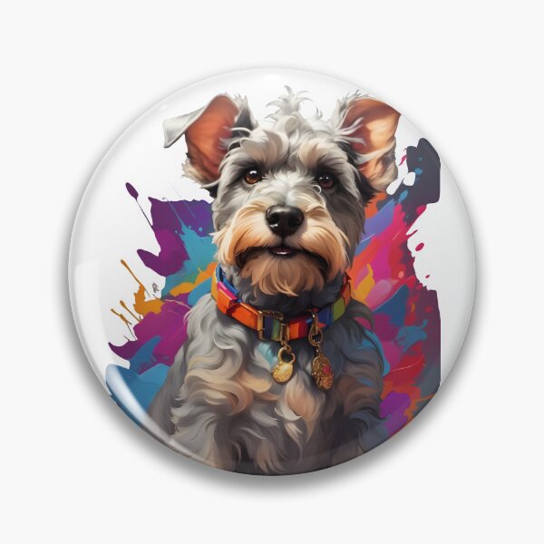 Item preview, estilo olpntng, cabeza de perro schnauzer realista con arcoíris colorido designed and sold by Dream93store.