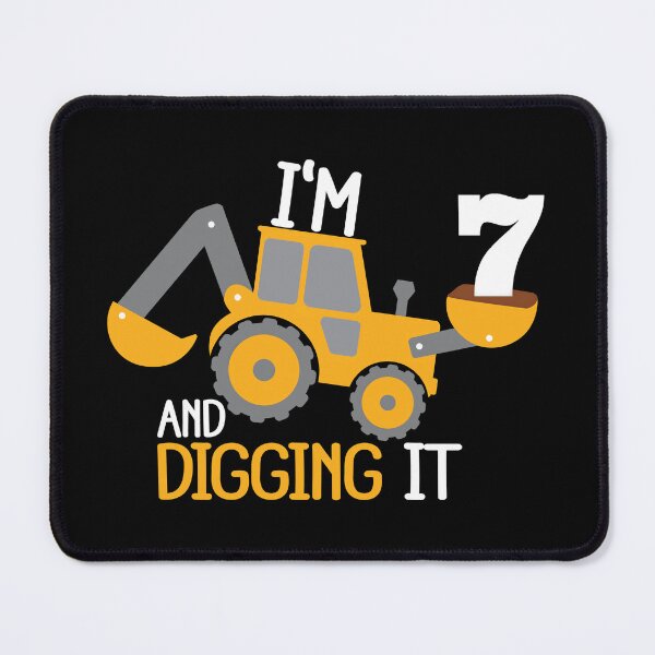 Item preview, Construction Birthday Digging It: 7th Birthday on Black designed and sold by sweetbelle.