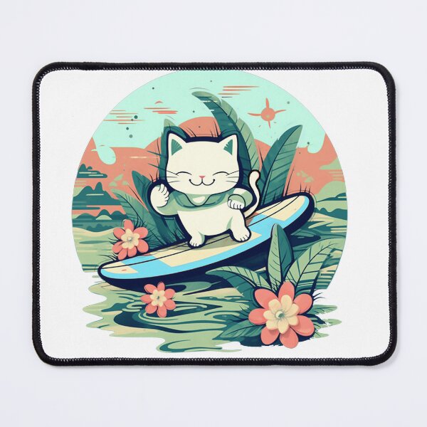 Item preview, Happy Surf Kitty Floral designed and sold by Kona Cat Creationz.