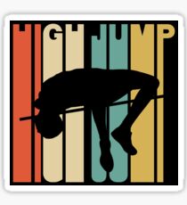 Retro Style High Jump Track And Field Sticker
