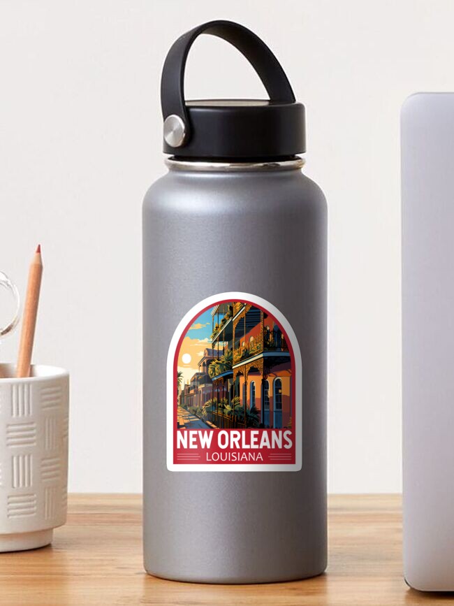 Thumbnail 1 of 3, Sticker, New Orleans Louisiana Travel Art Emblem designed and sold by KrisSidDesigns.