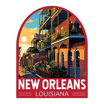 Artwork thumbnail, New Orleans Louisiana Travel Art Emblem by KrisSidDesigns