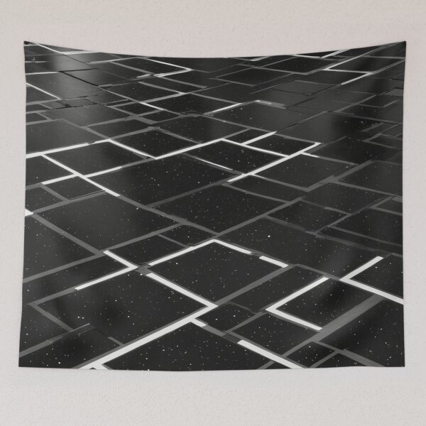 Item preview, Black and White Abstract Floor Pattern designed and sold by Simplybe1.
