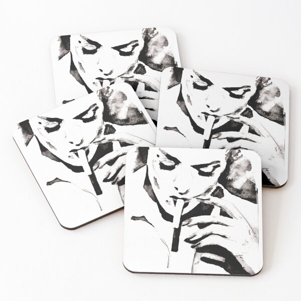 Item preview, Tippi Hedren in Hitchcock Birds with cigarette watercolor portrait designed and sold by Agathokakological (adj).