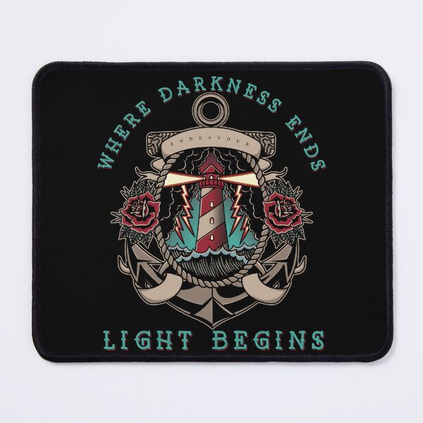 Item preview, Where Darkness Ends, Light Begins, Old School Lighthouse Tattoo Design designed and sold by Proverbial Wisdom Design.